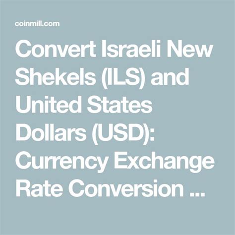 Exchange Rate Israeli Shekel to US Dollar (Currency Calculator).